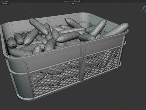 Cucumber Plastic Crate 3D Model