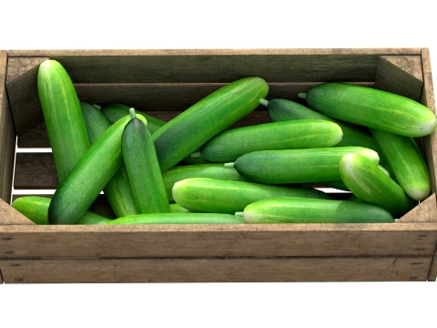 Cucumber Wooden Crate 3D Model
