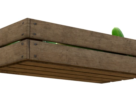 Cucumber Wooden Crate 3D Model