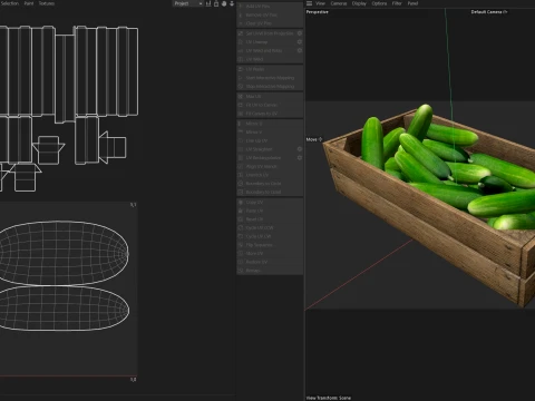 Cucumber Wooden Crate 3D Model