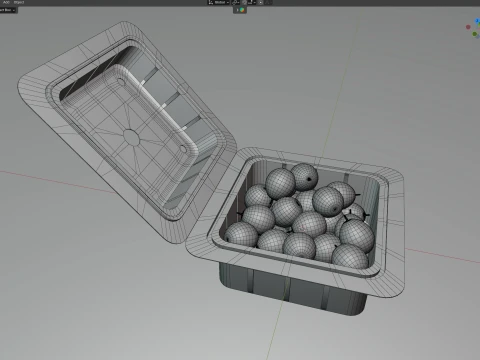 Damsun Plum Box Plastic Transparent 3D Model