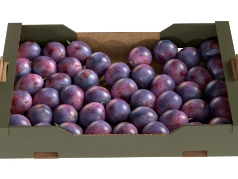 Damsun Plum Cardboard Fruit Box 3D Model