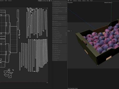 Damsun Plum Cardboard Fruit Box 3D Model