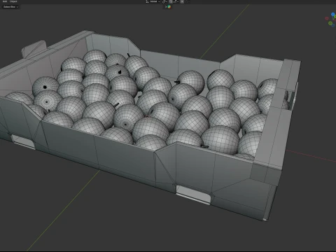 Damsun Plum Cardboard Fruit Box 3D Model