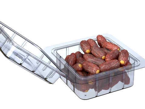 Dates Fruit Box Plastic Transparent 3D Model