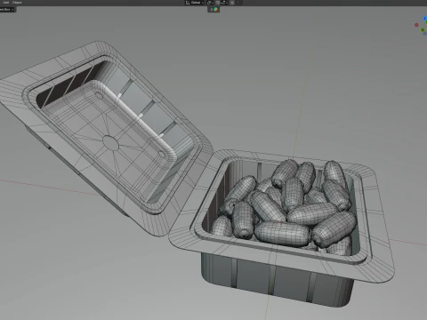 Dates Fruit Box Plastic Transparent 3D Model
