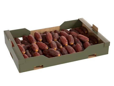 Dates Fruit Cardboard Fruit Box 3D Model