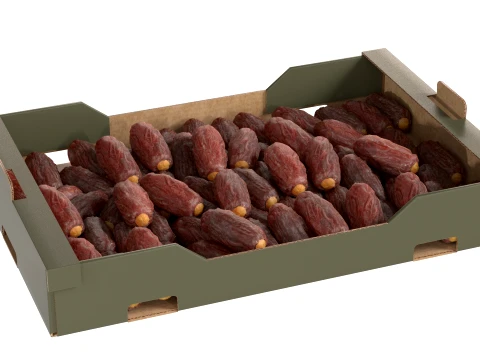 Dates Fruit Cardboard Fruit Box 3D Model