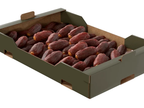 Dates Fruit Cardboard Fruit Box 3D Model