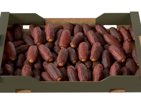 Dates Fruit Cardboard Fruit Box 3D Model