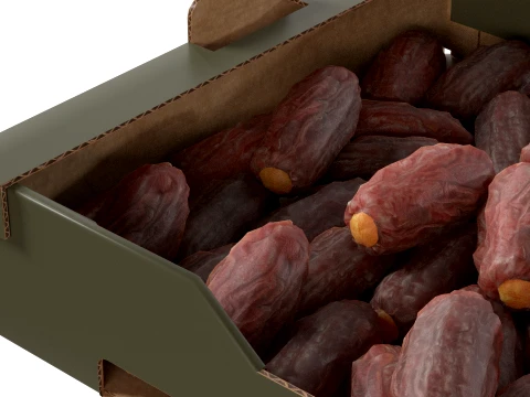 Dates Fruit Cardboard Fruit Box 3D Model