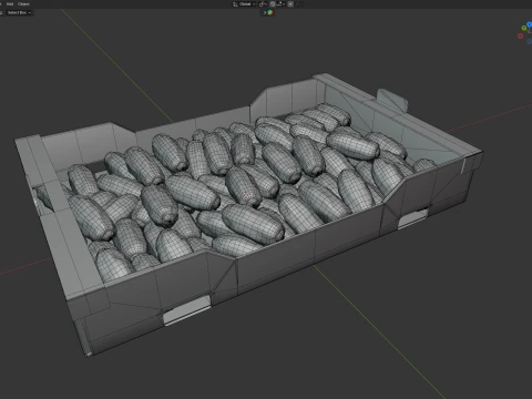 Dates Fruit Cardboard Fruit Box 3D Model