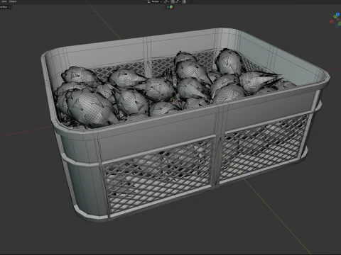 Dragon Fruit Plastic Crate 3D Model