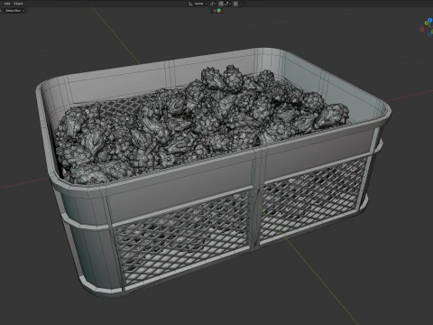 Dragon Fruit Yellow Plastic Crate 3D Model