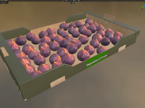 Fig Cardboard Fruit Box 3D Model