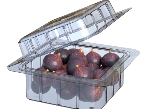Fig Fruit Box Plastic Transparent 3D Model