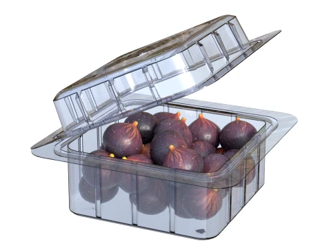 Fig Fruit Box Plastic Transparent 3D Model