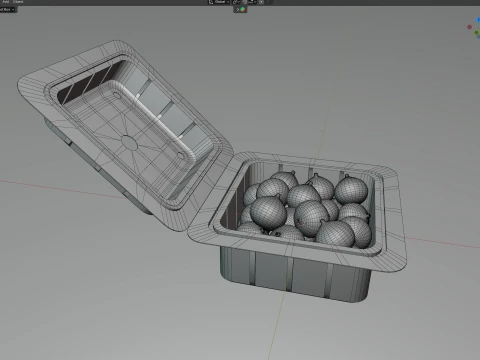 Fig Fruit Box Plastic Transparent 3D Model
