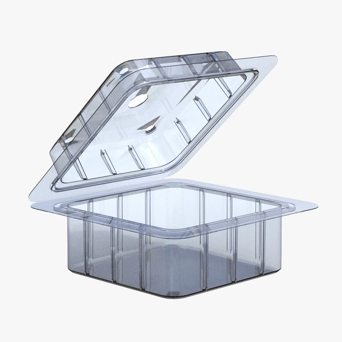 Fruit Box Plastic Transparent 3D Model .c4d .max .obj .3ds .fbx .stl .blend 