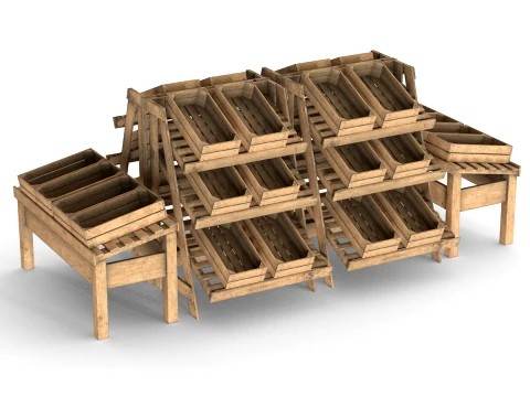Fruits Rack Combined 3D Model