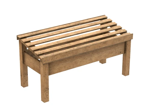 Fruits Wooden Table 3D Model