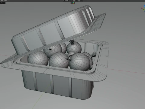Gooseberry Fruit Box Plastic Transparent 3D Model