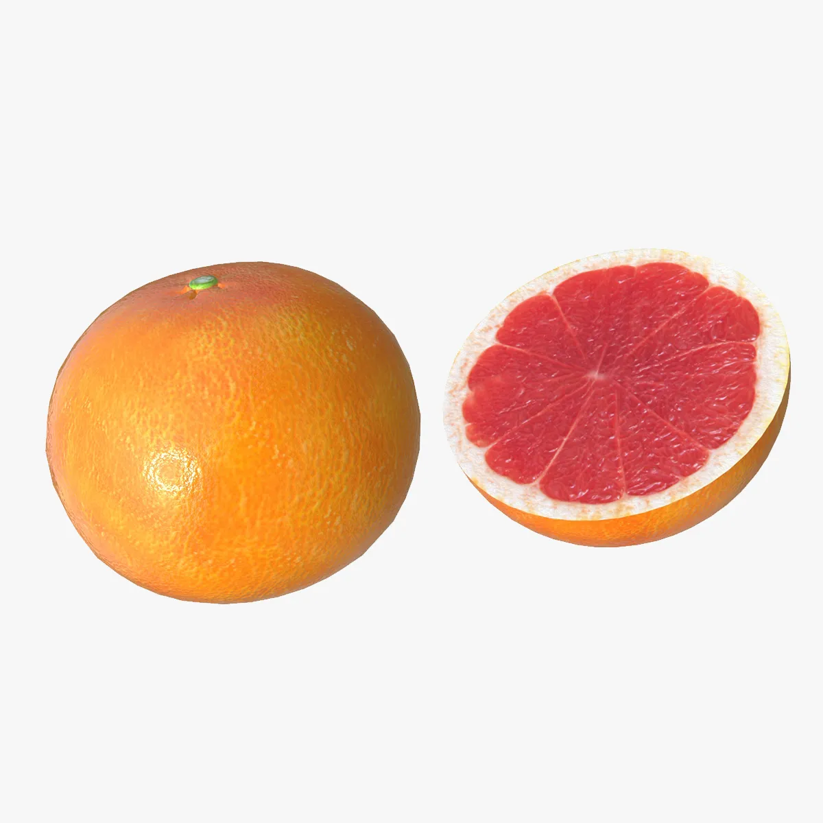 Grapefruit 3D Model .c4d .max .obj .3ds .fbx .stl .blend 
