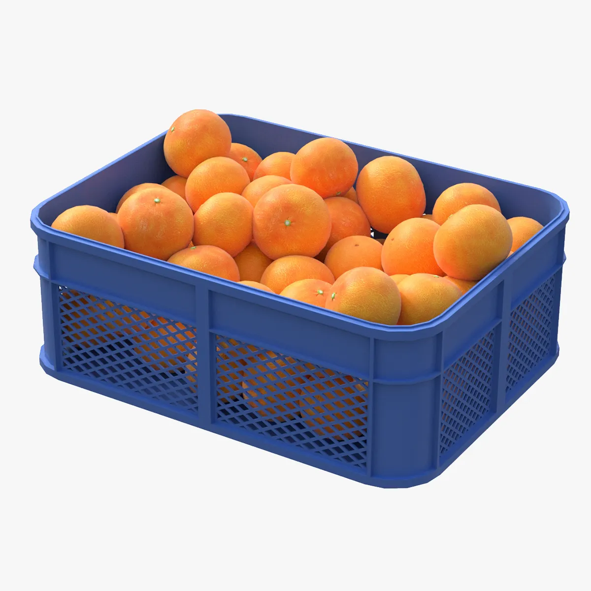 Grapefruit Plastic Crate 3D Model .c4d .max .obj .3ds .fbx .stl .blend 