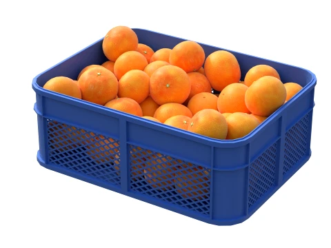 Grapefruit Plastic Crate 3D Model