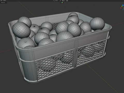 Grapefruit Plastic Crate 3D Model