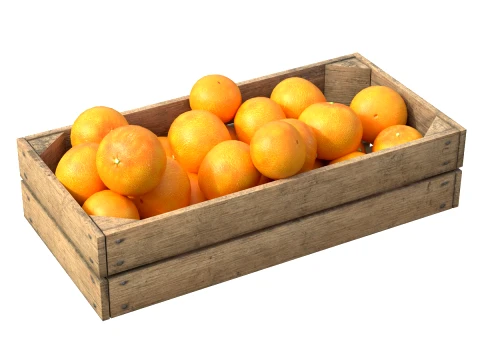 Grapefruit Wooden Crate 3D Model