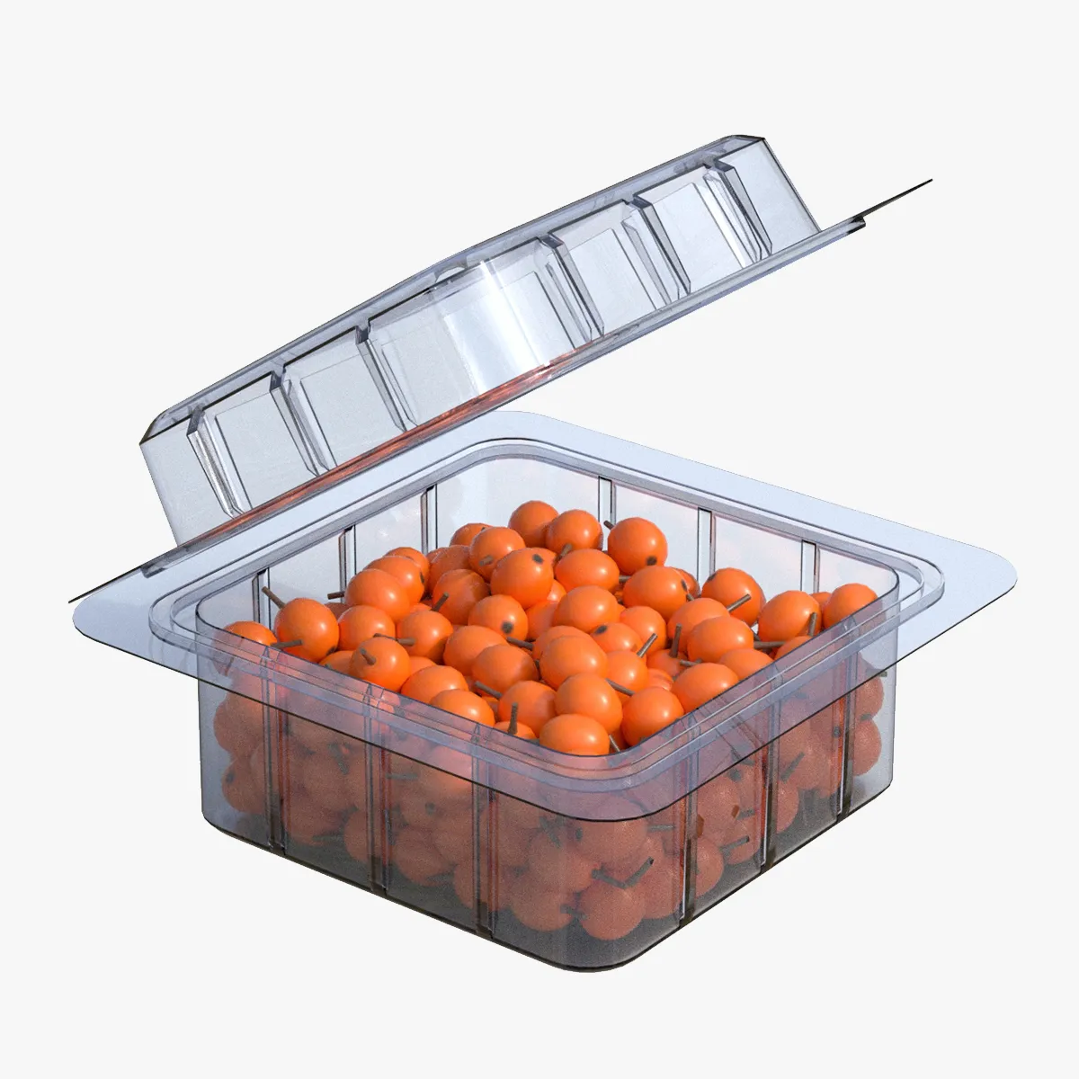 Caixa de Frutas Hippophae Pl&aacute;stico Transparente Modelo 3D .c4d .max .obj .3ds .fbx .stl .blend 