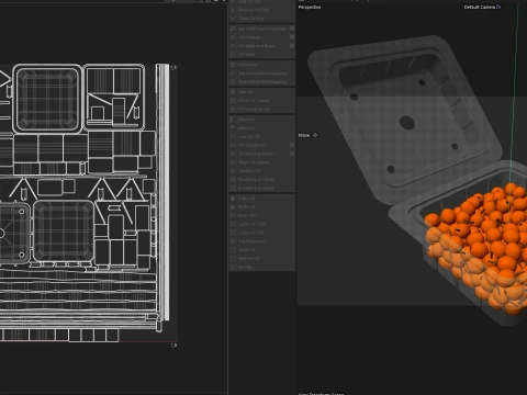 Caixa de Frutas Hippophae Pl&aacute;stico Transparente Modelo 3D