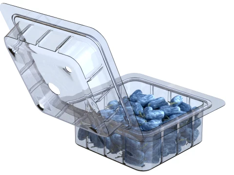 Caixa de Frutas Honeyberry Pl&aacute;stico Transparente Modelo 3D