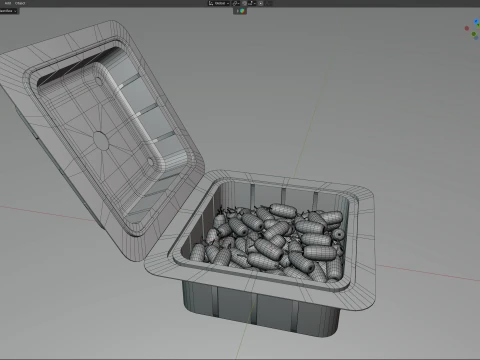 Caixa de Frutas Honeyberry Pl&aacute;stico Transparente Modelo 3D