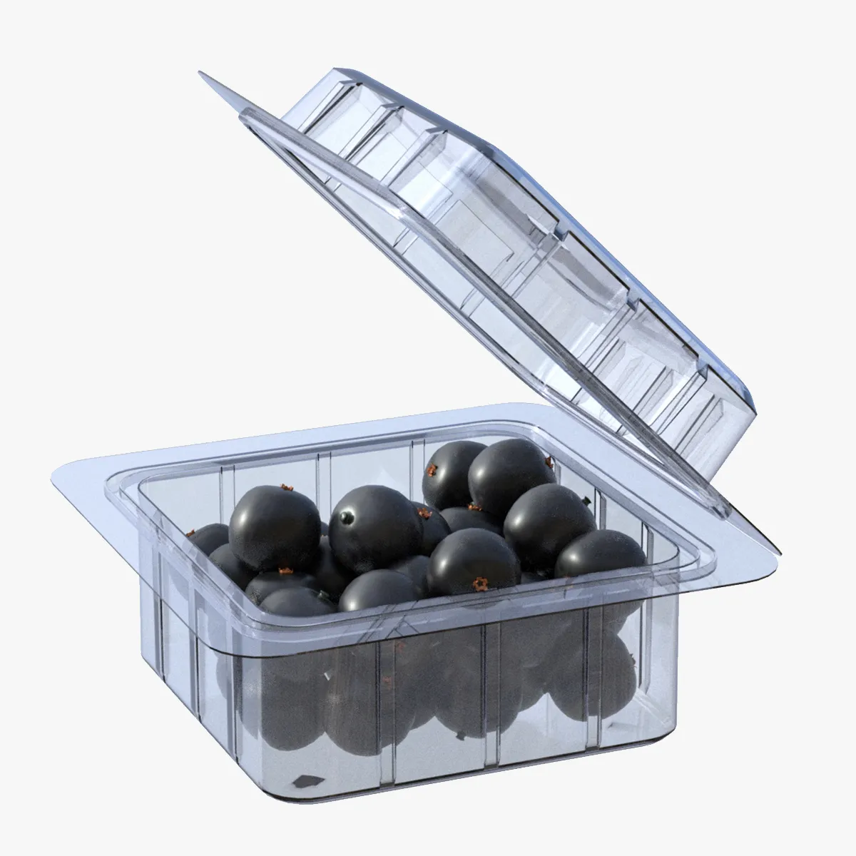 Jaboticaba Fruit Box Plastic Transparent 3D Model .c4d .max .obj .3ds .fbx .stl .blend 