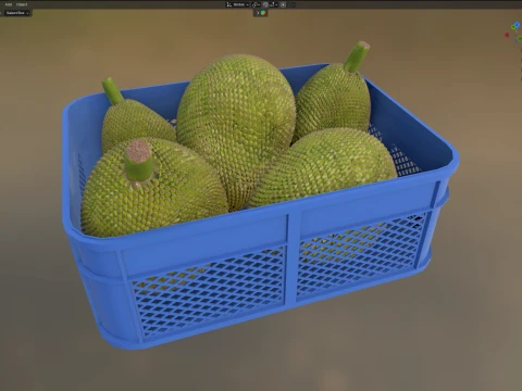 Jackfruit Plastic Crate 3D Model