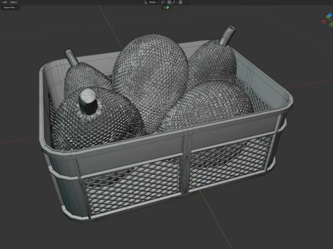 Jackfruit Plastic Crate 3D Model