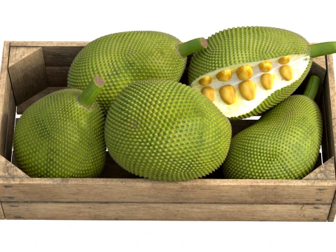 Jackfruit Wooden Crate 3D Model