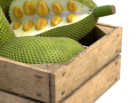 Jackfruit Wooden Crate 3D Model