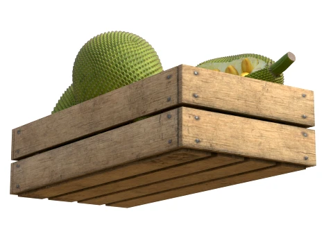 Jackfruit Wooden Crate 3D Model