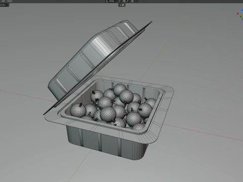 Jostaberry Fruit Box Plastic Transparent 3D Model