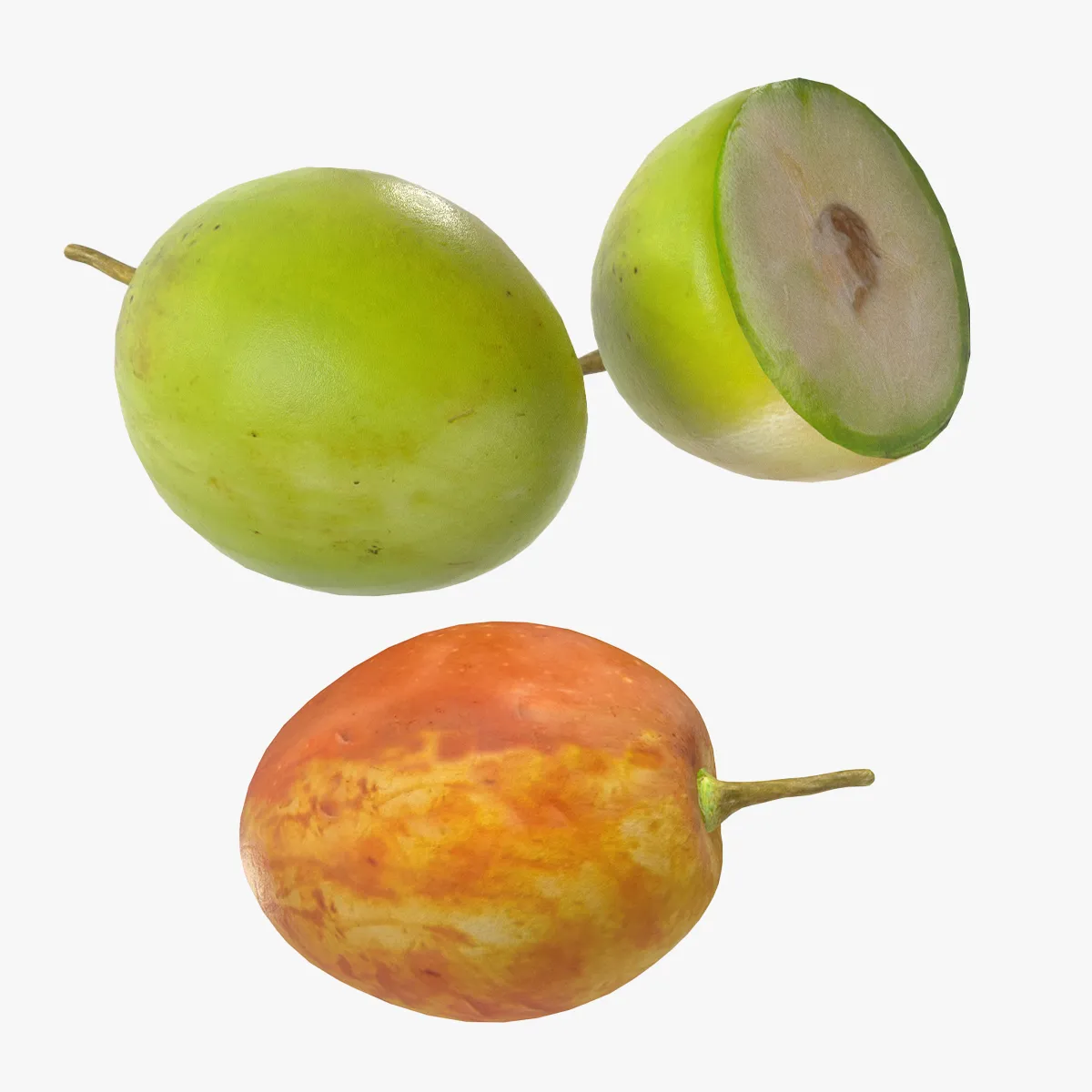 Jujube Fruit 3D Model .c4d .max .obj .3ds .fbx .stl .blend 