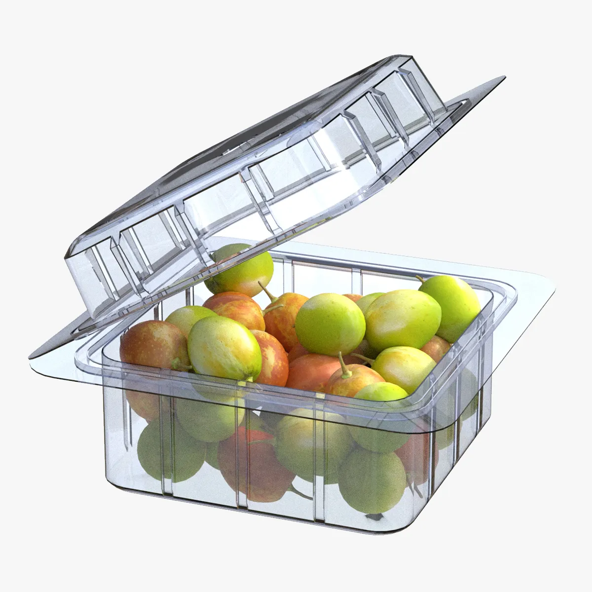 Jujube Fruit Box Plastic Transparent 3D Model .c4d .max .obj .3ds .fbx .stl .blend 