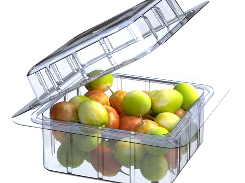 Jujube Fruit Box Plastic Transparent 3D Model