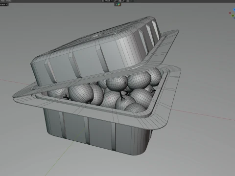 Jujube Fruit Box Plastic Transparent 3D Model