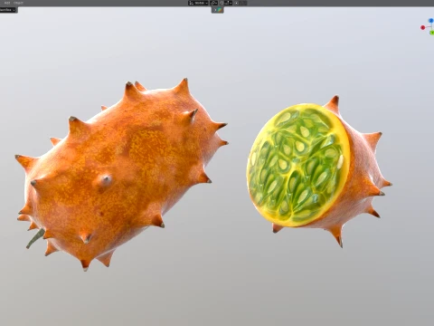 Kiwano Fruit 3D Model