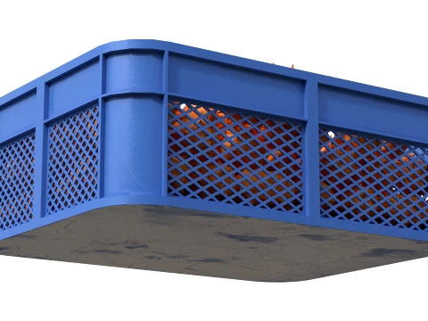 Kiwano Fruit Plastic Crate 3D Model