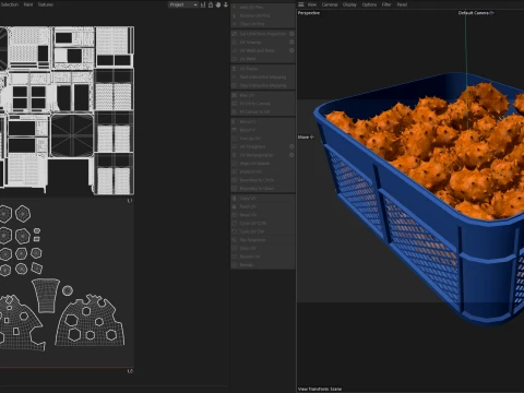 Kiwano Fruit Plastic Crate 3D Model