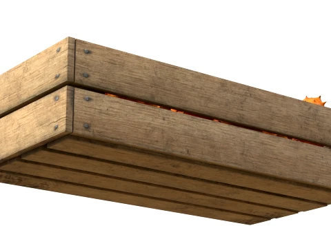 Kiwano Fruit Wooden Crate 3D Model